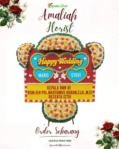 Karangan Papan Bunga Pernikahan di Cisompet